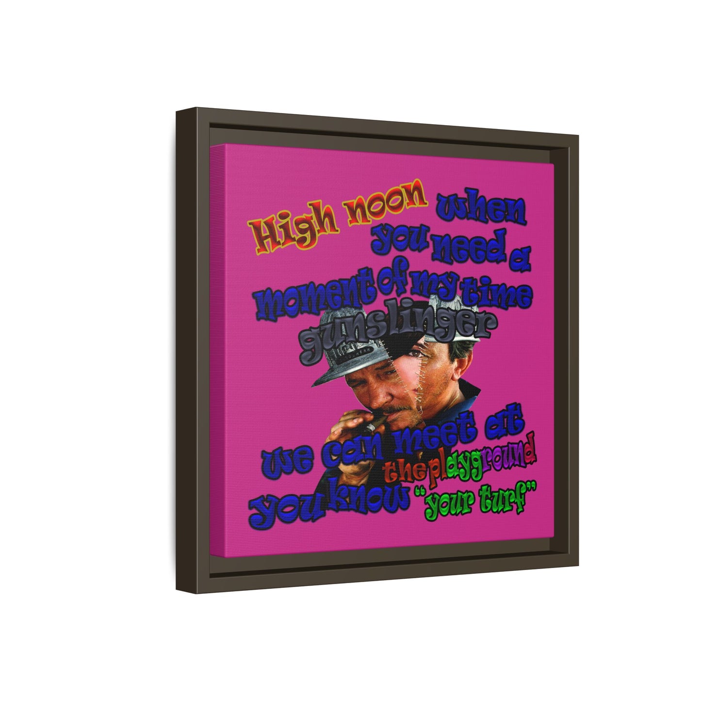 high noon - framed canvas art (pink)