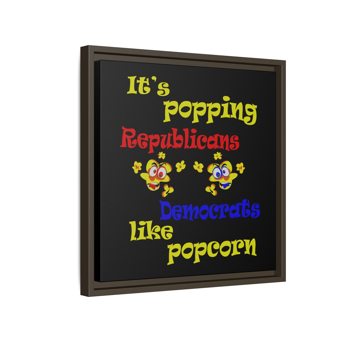 popping like popcorn - framed canvas art (black)