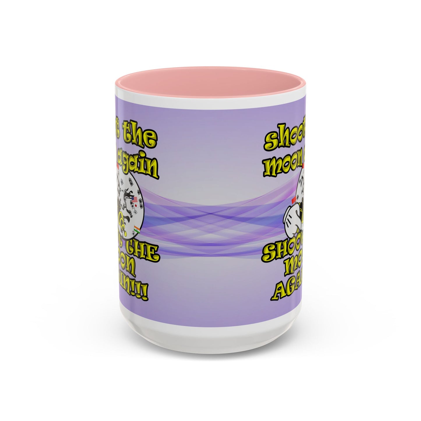 shoot the moon again - Accent Mug (light blue-pink wave)