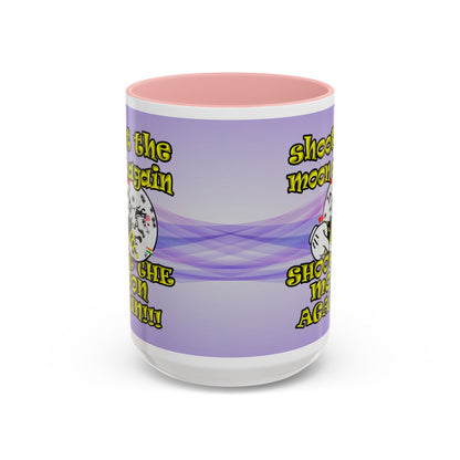 shoot the moon again - Accent Mug (light blue-pink wave)