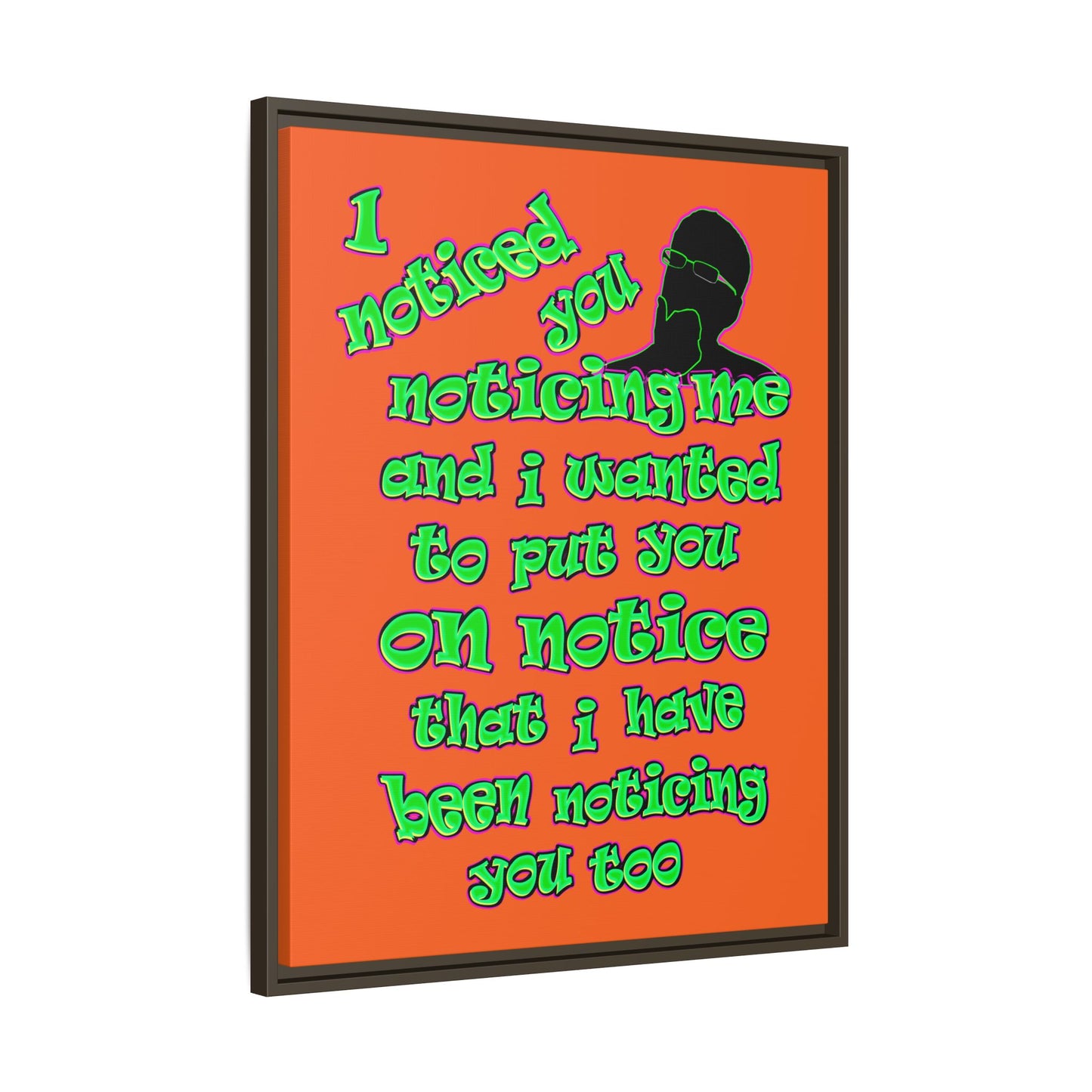 noticed you noticing - framed canvas art (orange)