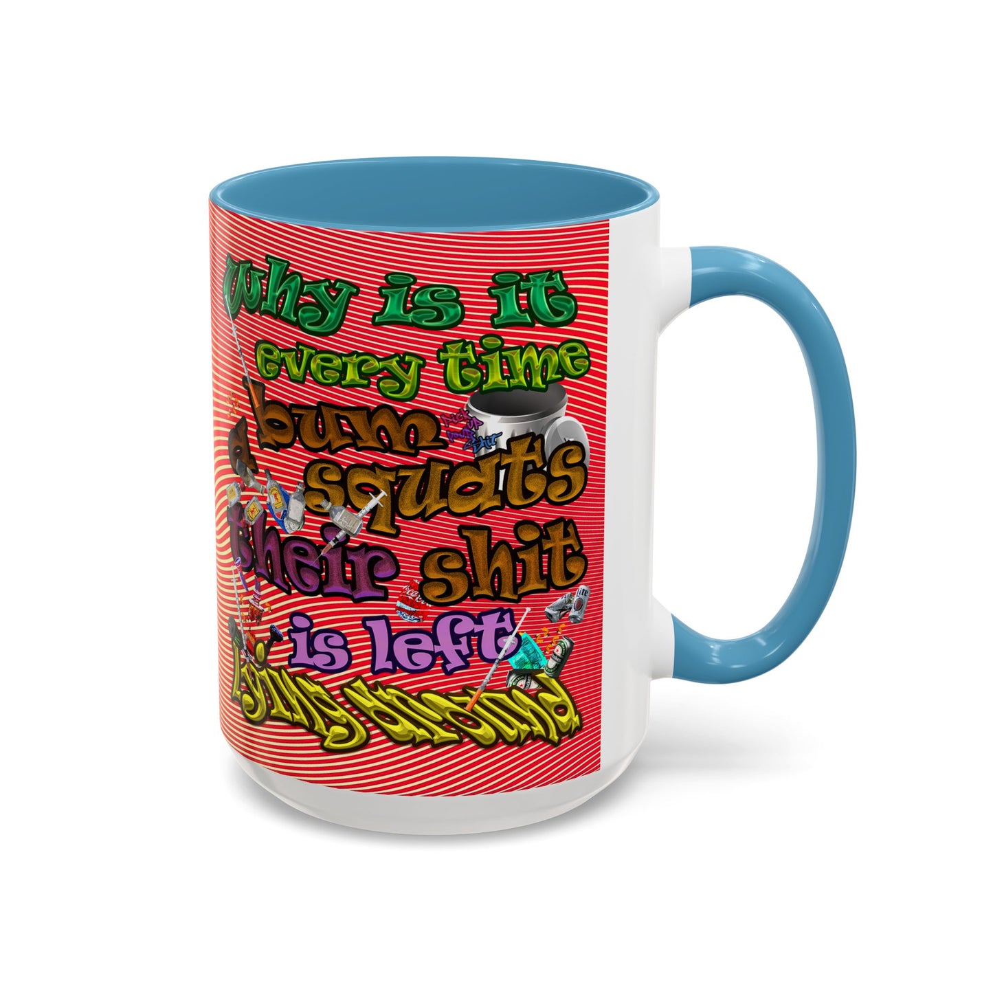 the bum's shit - Accent Mug (yellow-orange wave)