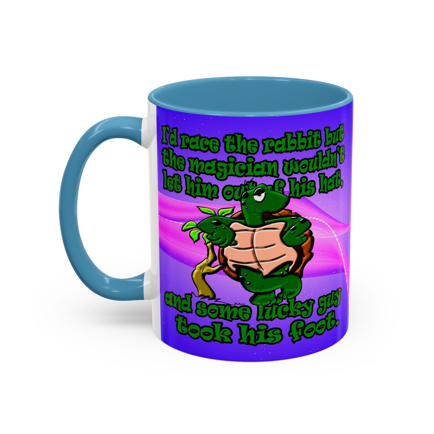 turtle race - Accent Mug (purple-pink wave)