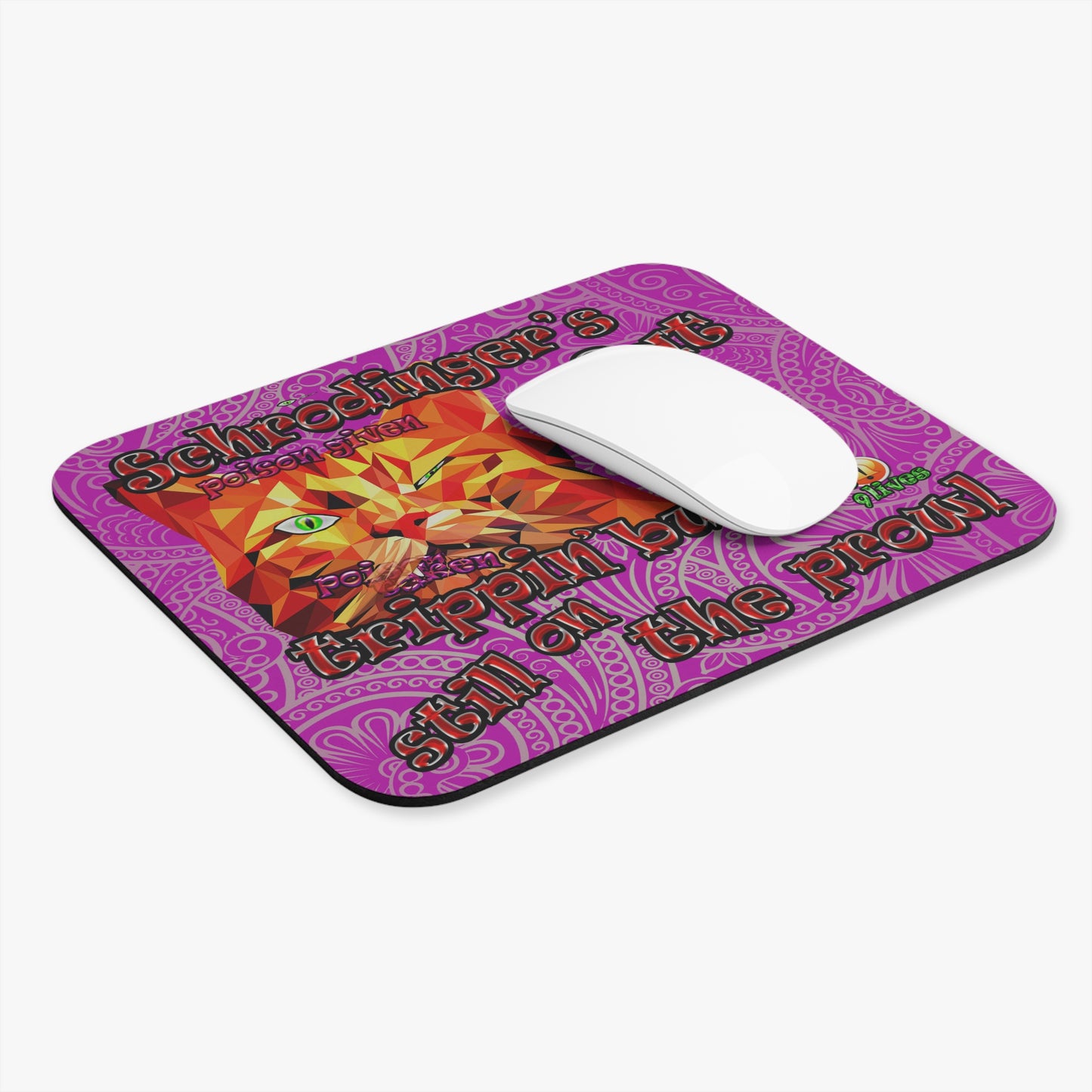 schrodinger's cat - Mouse Pad (Rectangle) (pink swirl)