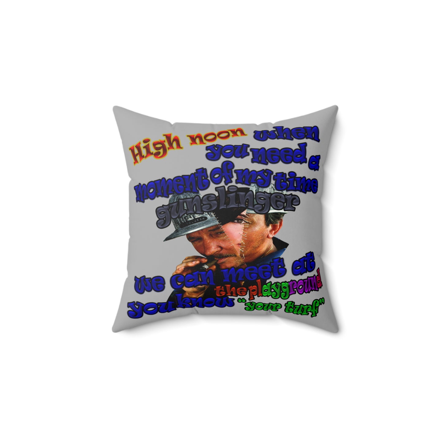high noon - Spun Polyester Square Pillow - (light grey)