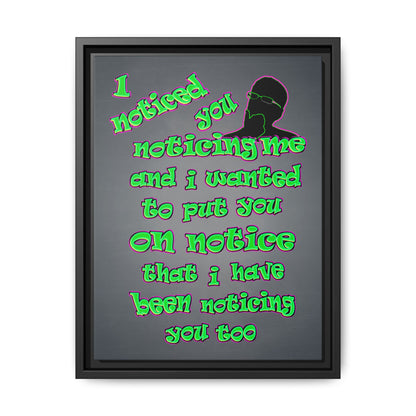 noticed you noticing - framed canvas art (grey-light grey)