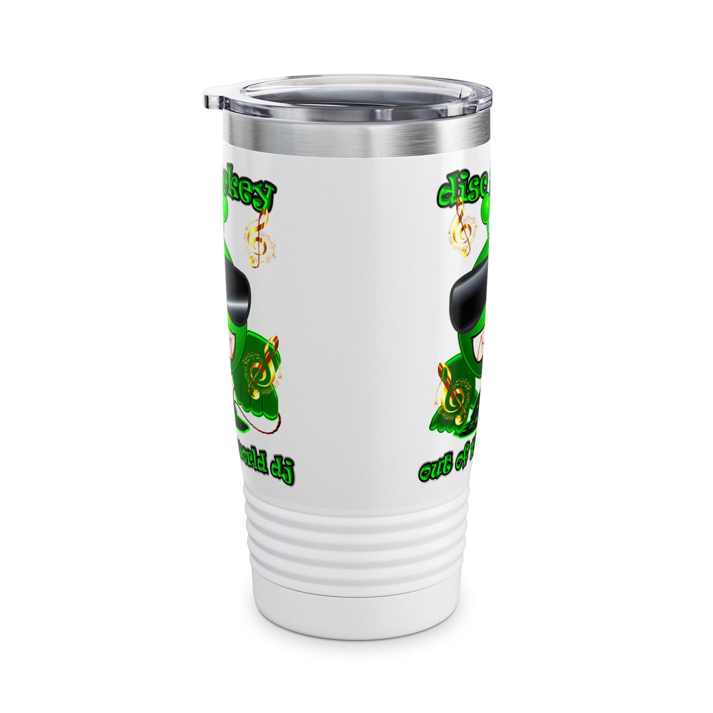 disc jockey - Ringneck Tumbler, 20oz (white)
