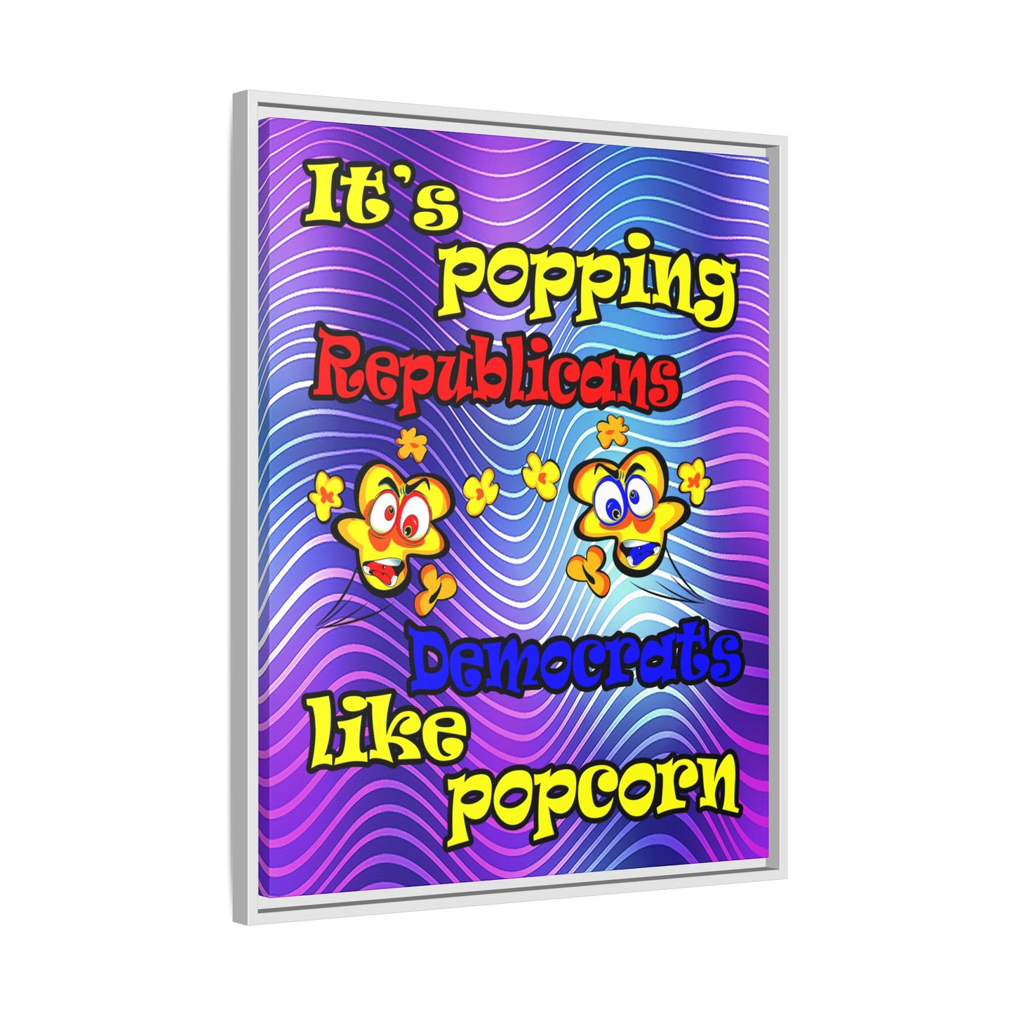 popping like popcorn - framed canvas art (purple wave)
