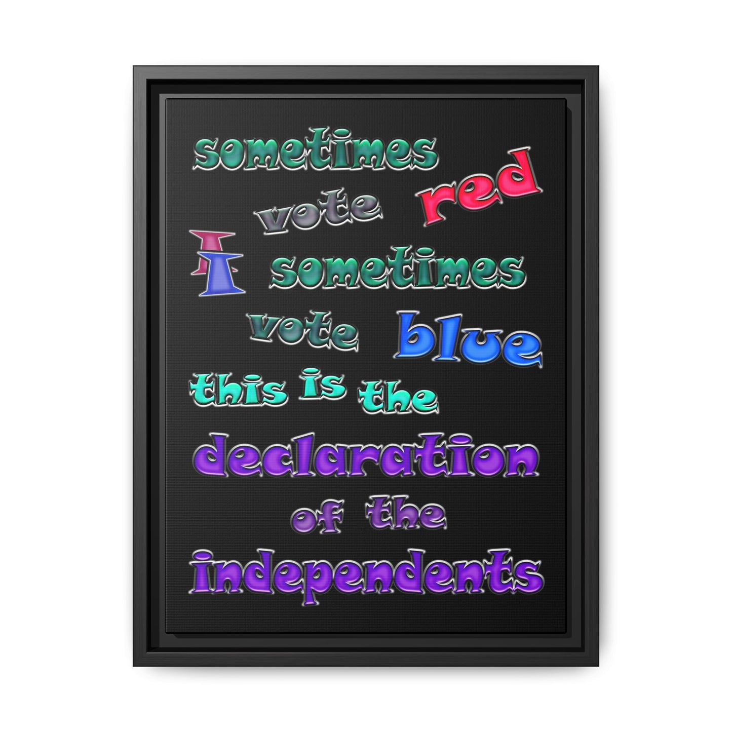declaration of the independents - framed canvas art (black)