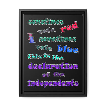 declaration of the independents - framed canvas art (black)
