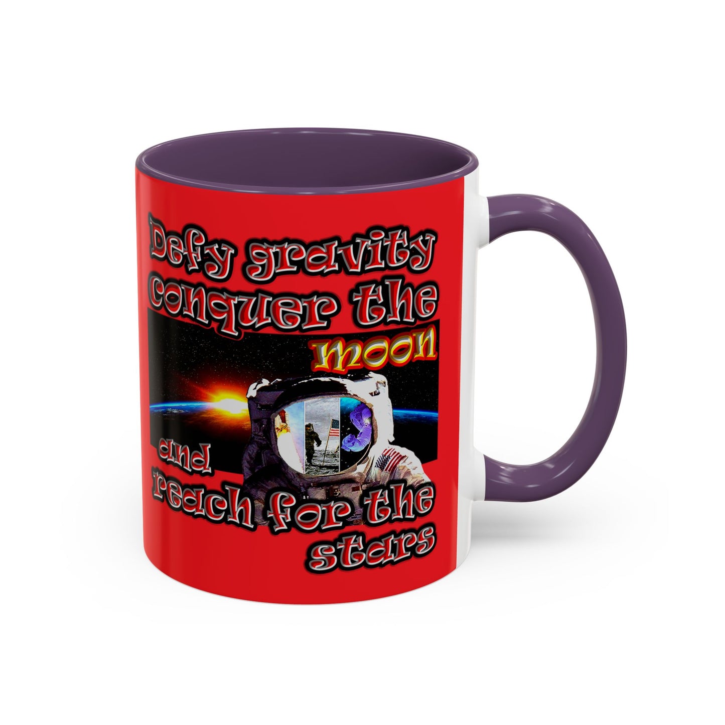 defy conquer reach - Accent Mug (red)