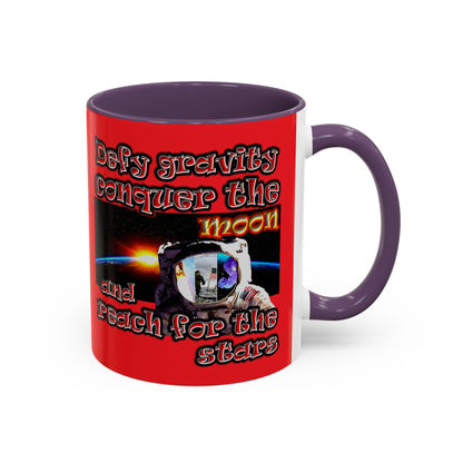 defy conquer reach - Accent Mug (red)