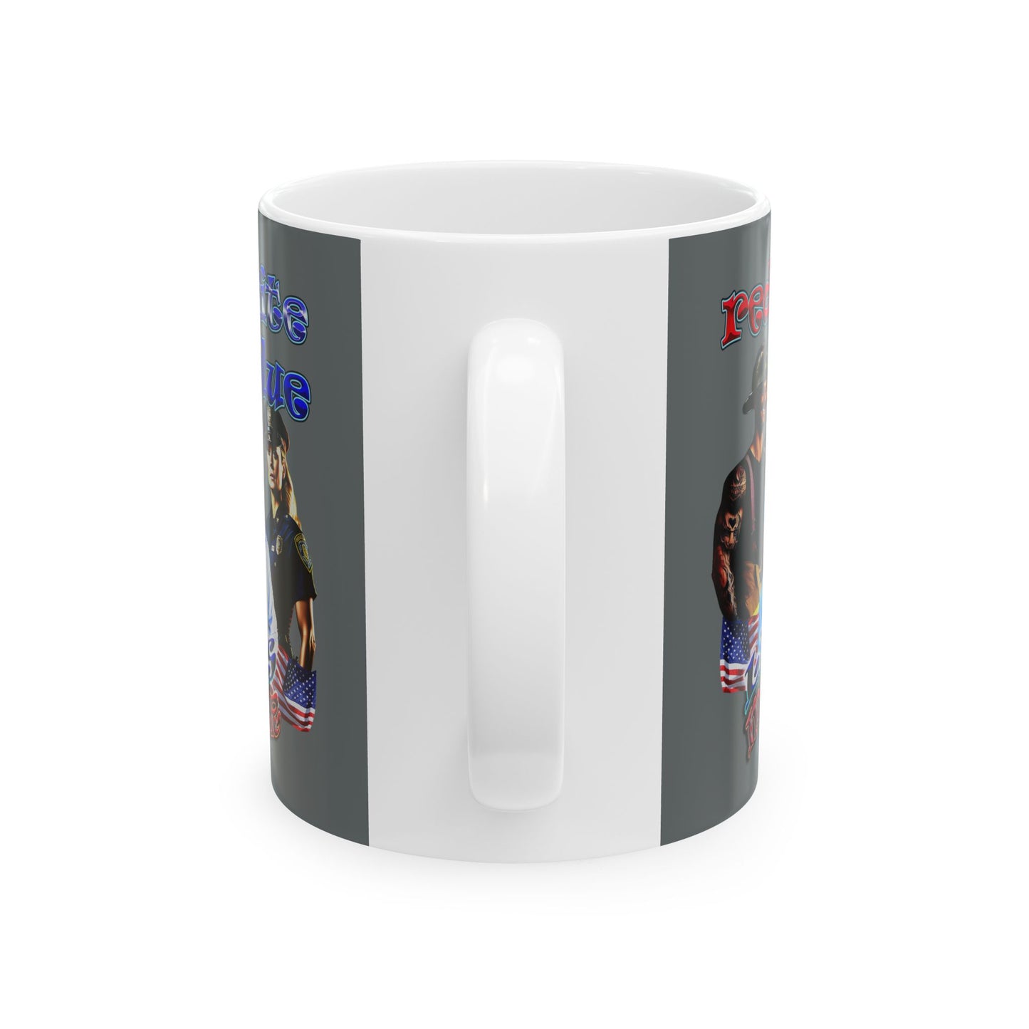 rw&b lives matter - White Mug (dark grey)
