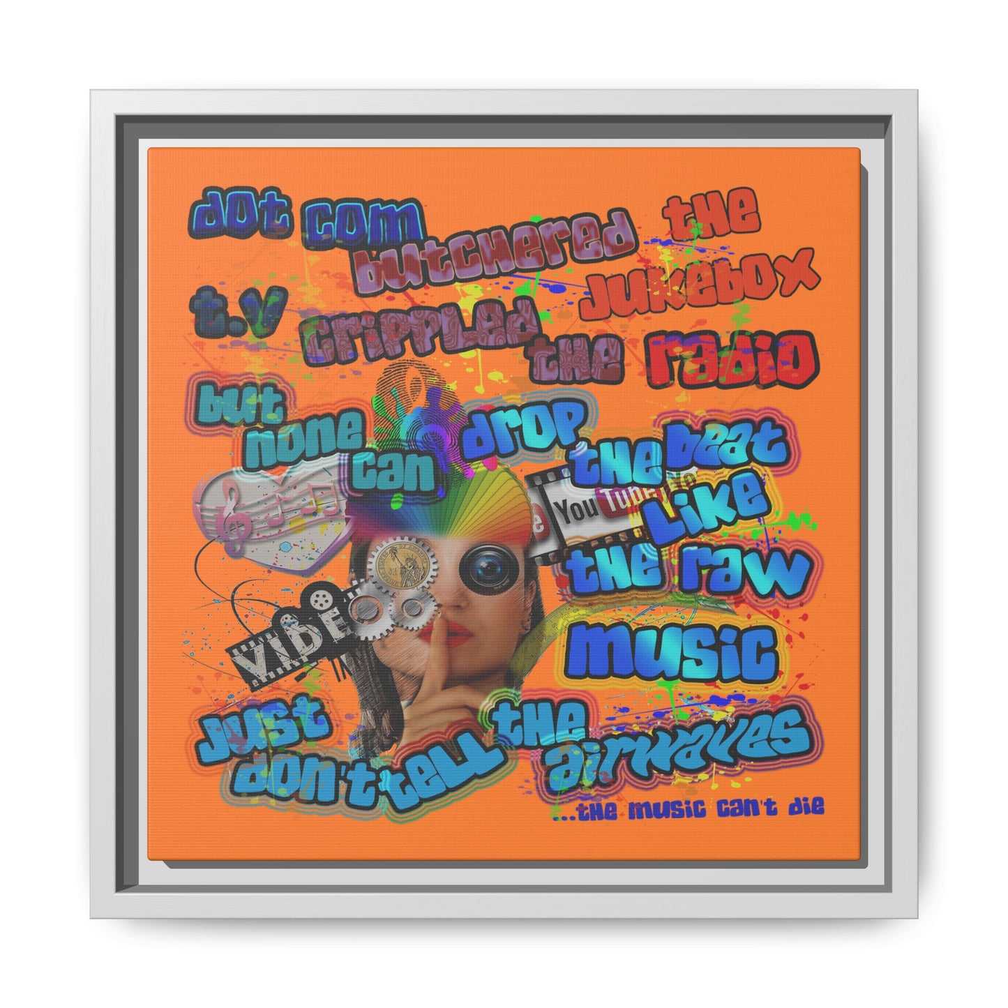 drop the beat - framed canvas art (crusta)