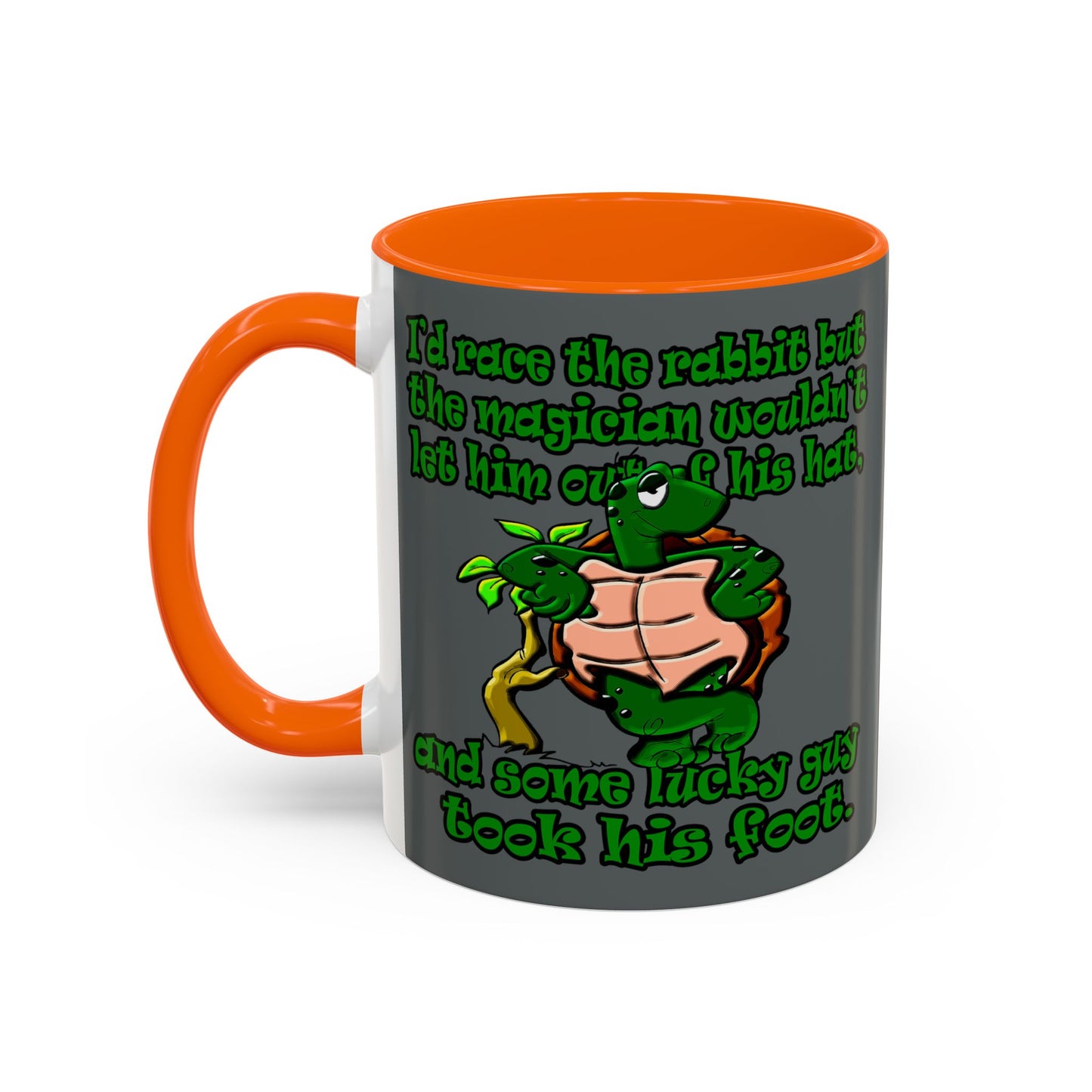 turtle race - Accent Mug (dark grey)