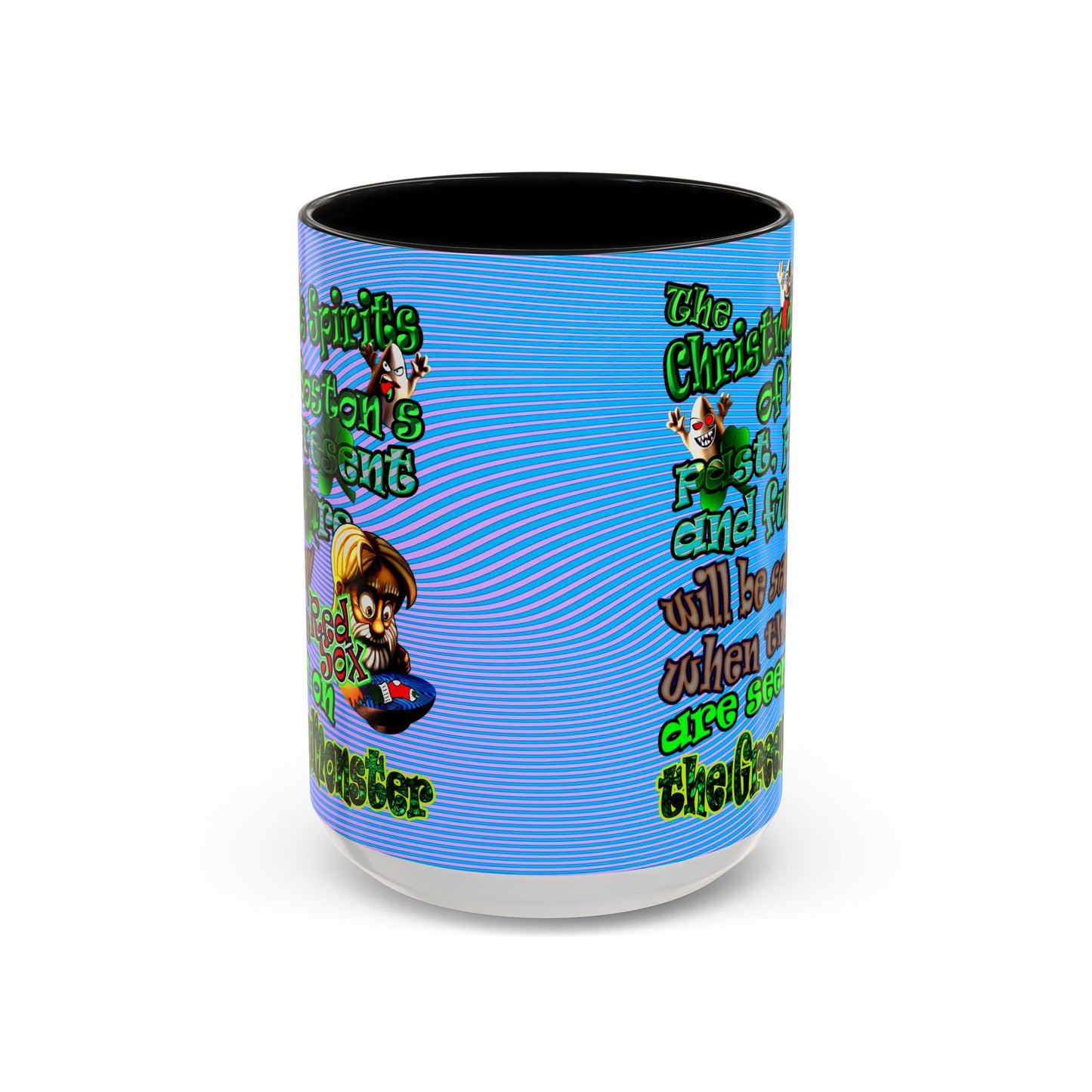 christmas spirits of boston - Accent Mug (light blue-purple wave)