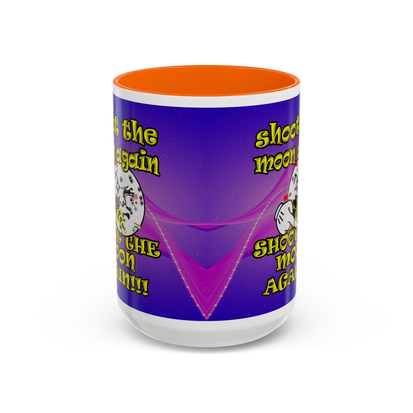shoot the moon again - Accent Mug (purple-pink wave)