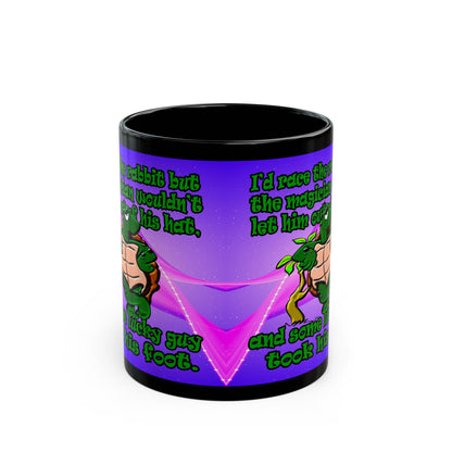 turtle race - Black Mug (purple-pink wave)
