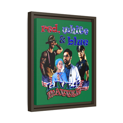 rw&b lives matter - framed canvas art (dark green)
