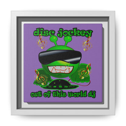 disc jockey - framed canvas art (light purple)