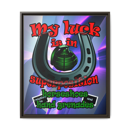 my luck - framed canvas art (grey-pink wave)
