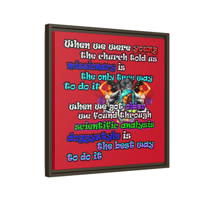 doggystyle - framed canvas art (dark red)