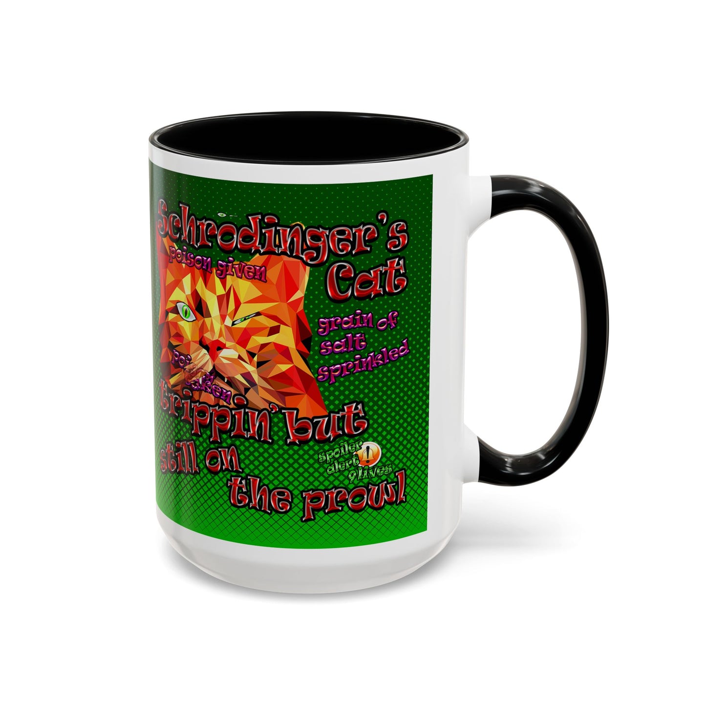 schrodinger's cat - Accent Mug (logo green)