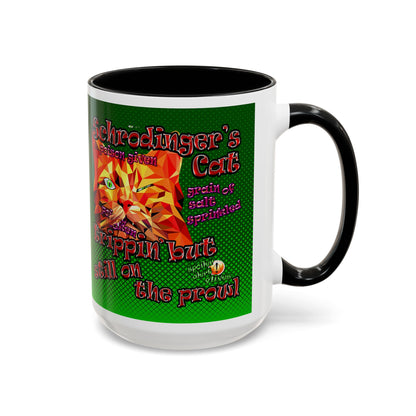 schrodinger's cat - Accent Mug (logo green)
