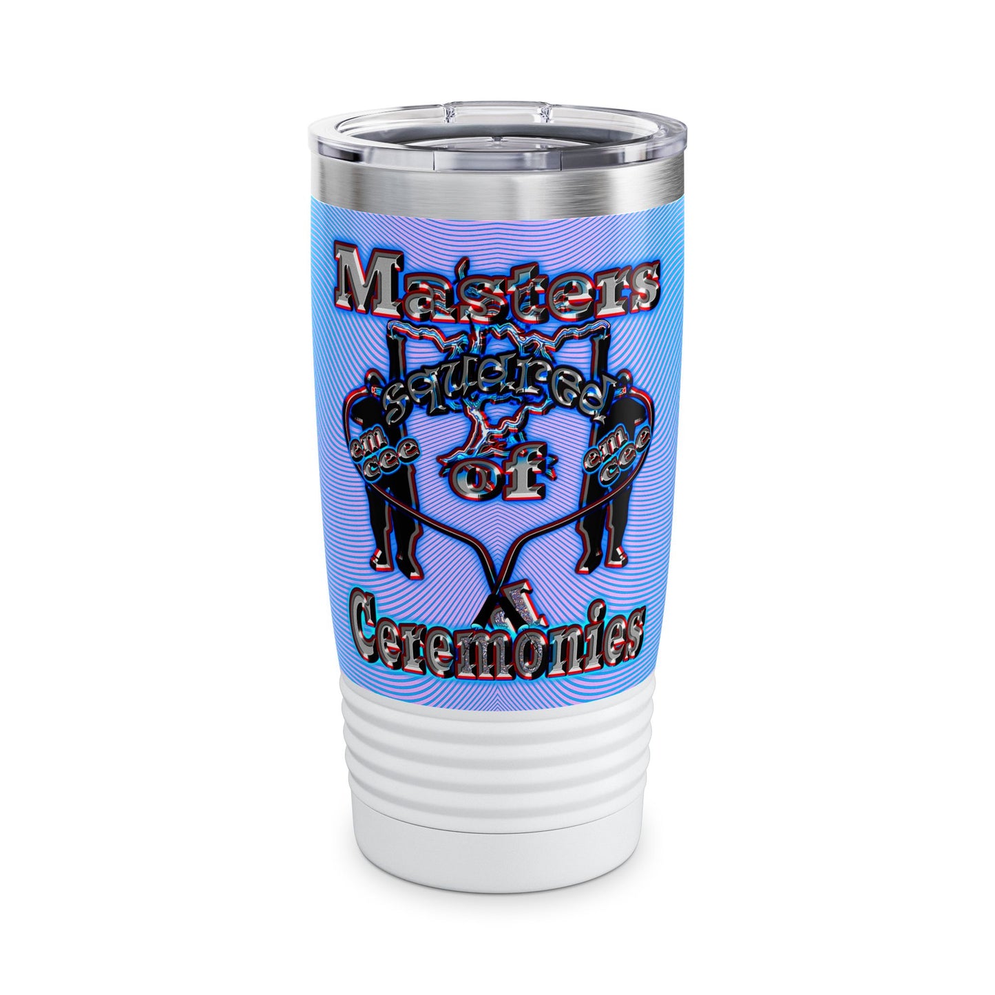 em cee squared - Ringneck Tumbler, 20oz (light blue-purple wave)