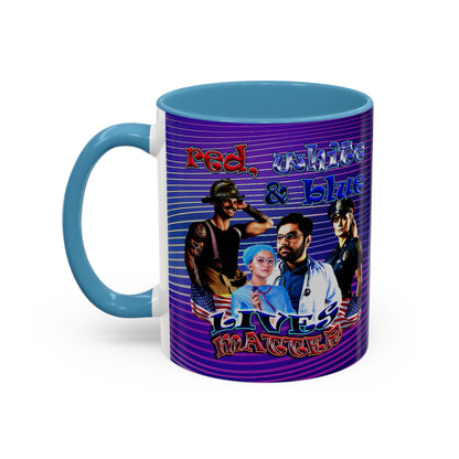 rw&b lives matter - Accent Mug (purple wave)
