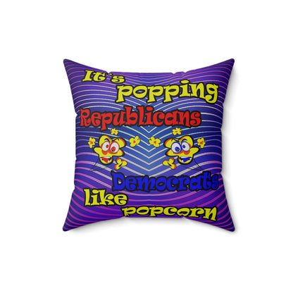 popping like popcorn - Spun Polyester Square Pillow - (purple wave)