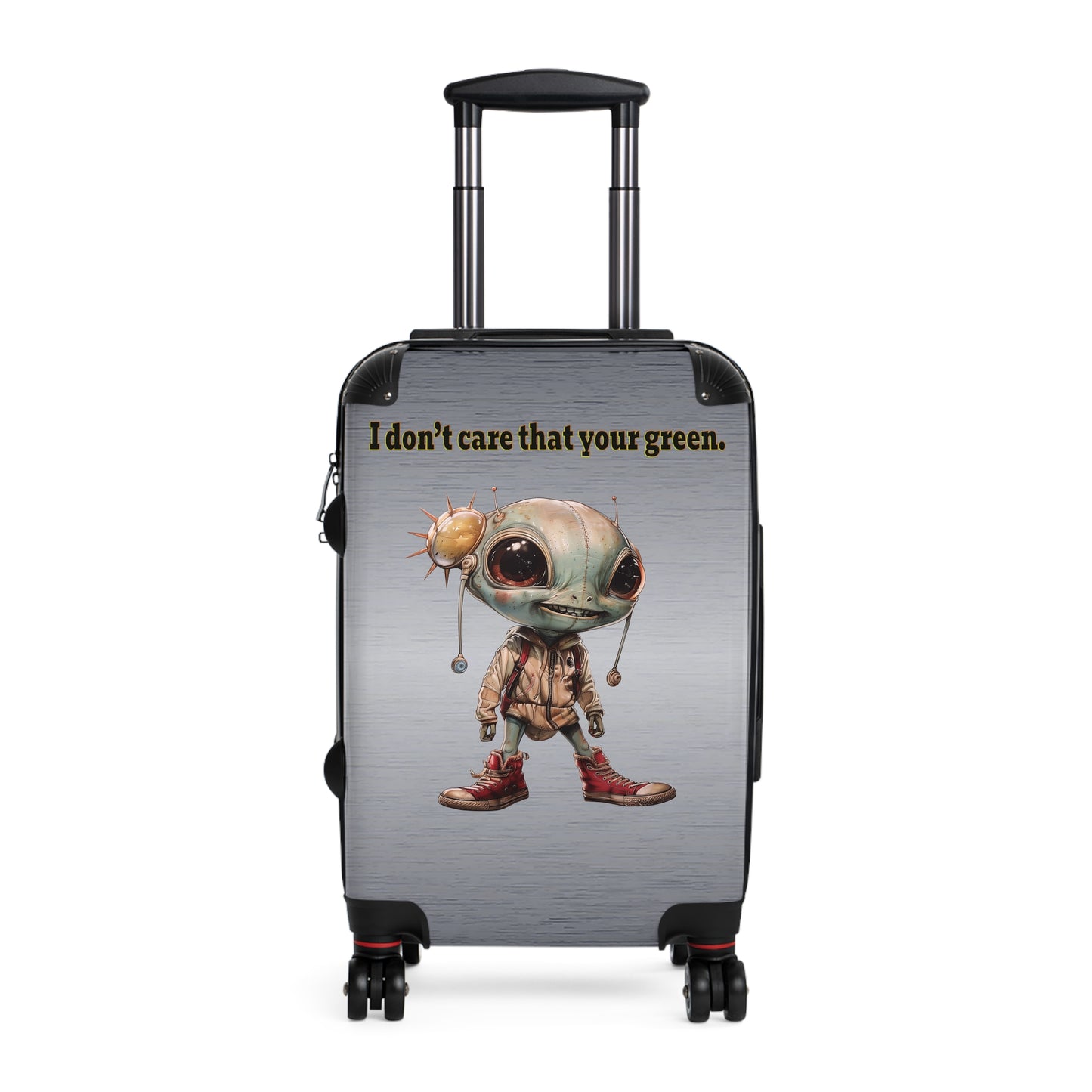 I don't care that your green - Suitcase (brushed nickel)