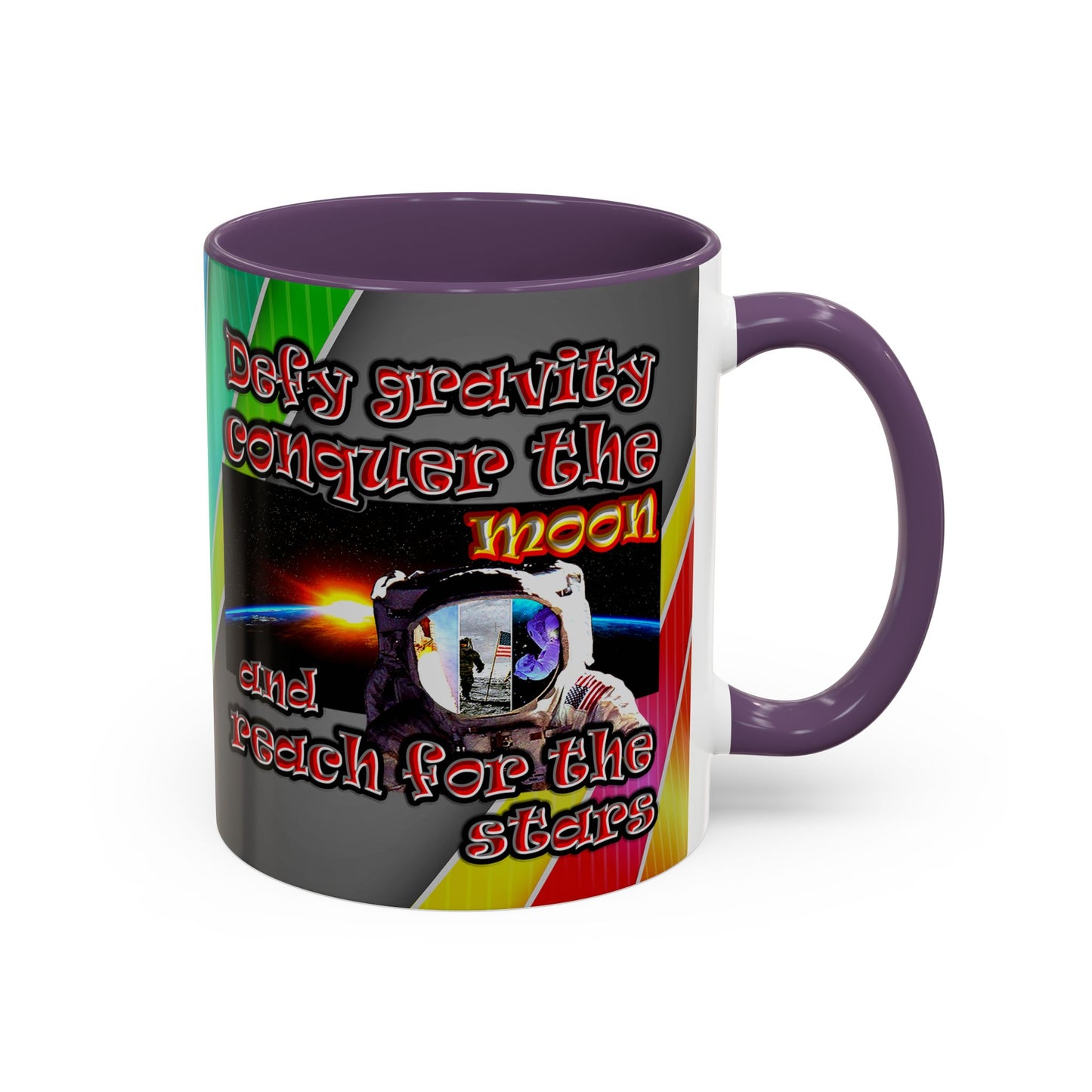 defy conquer reach - Accent Mug (rainbow split)