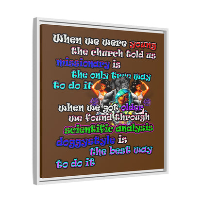 doggystyle - framed canvas art (brown)