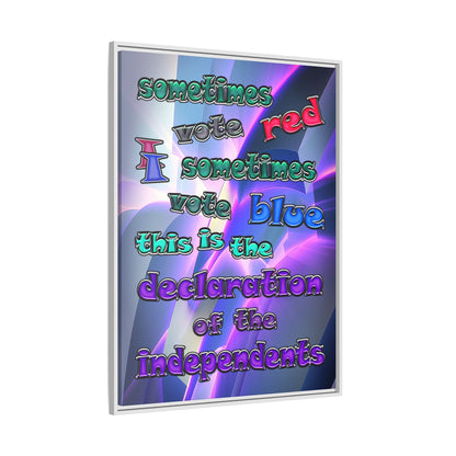 declaration of the independents - framed canvas art (grey-pink wave)