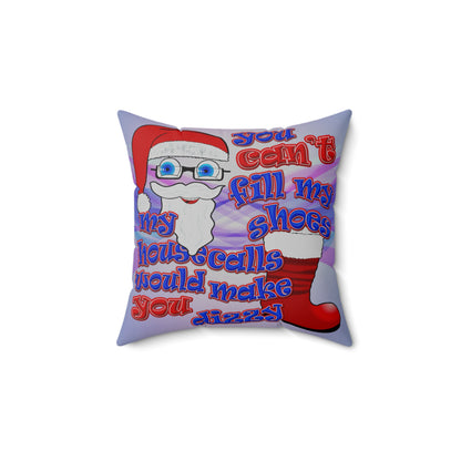 santa's shoes - Spun Polyester Square Pillow - (light blue-pink wave)