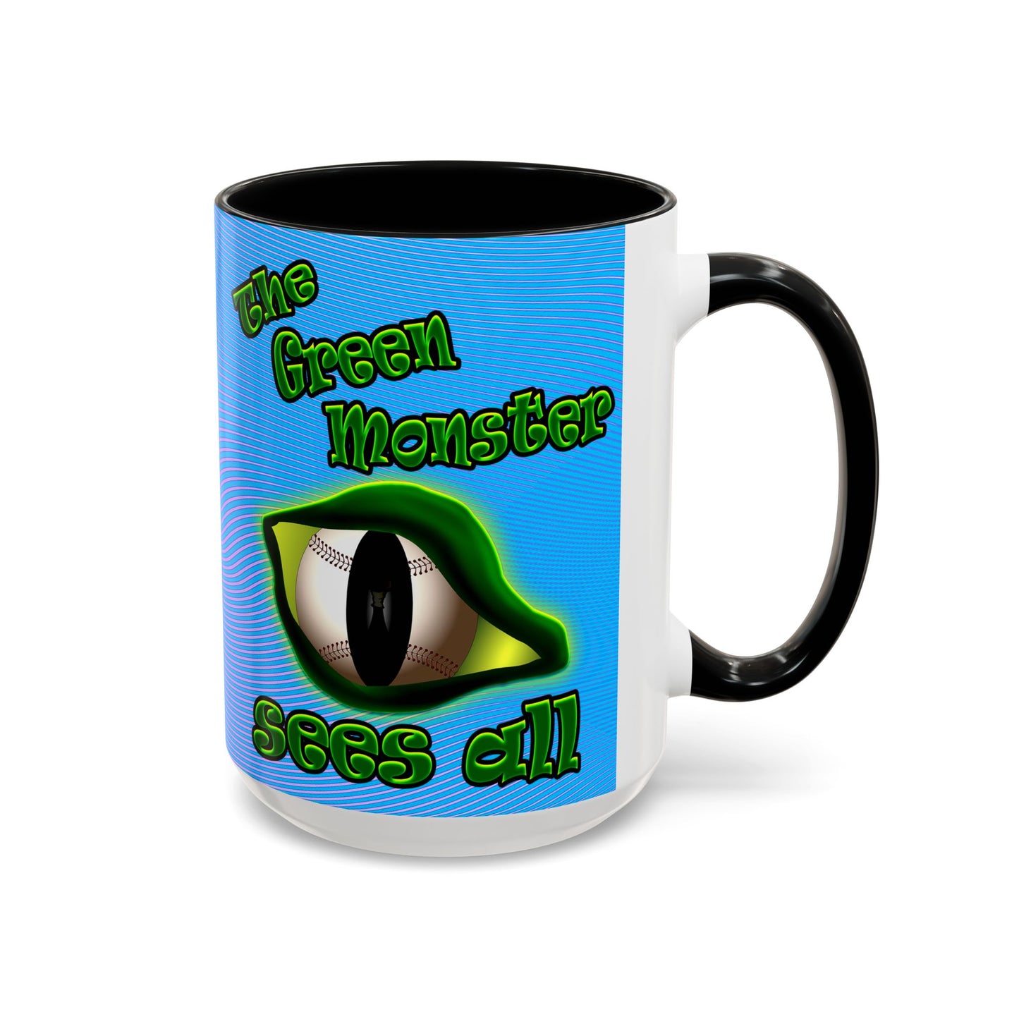 green monster - Accent Mug (light blue-purple wave)