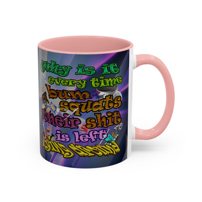 the bum's shit - Accent Mug (grey-pink wave)