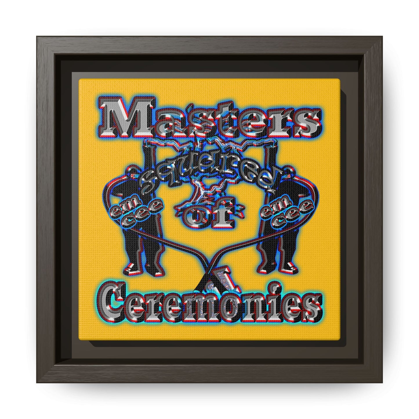 em cee squared - framed canvas art (yellow)