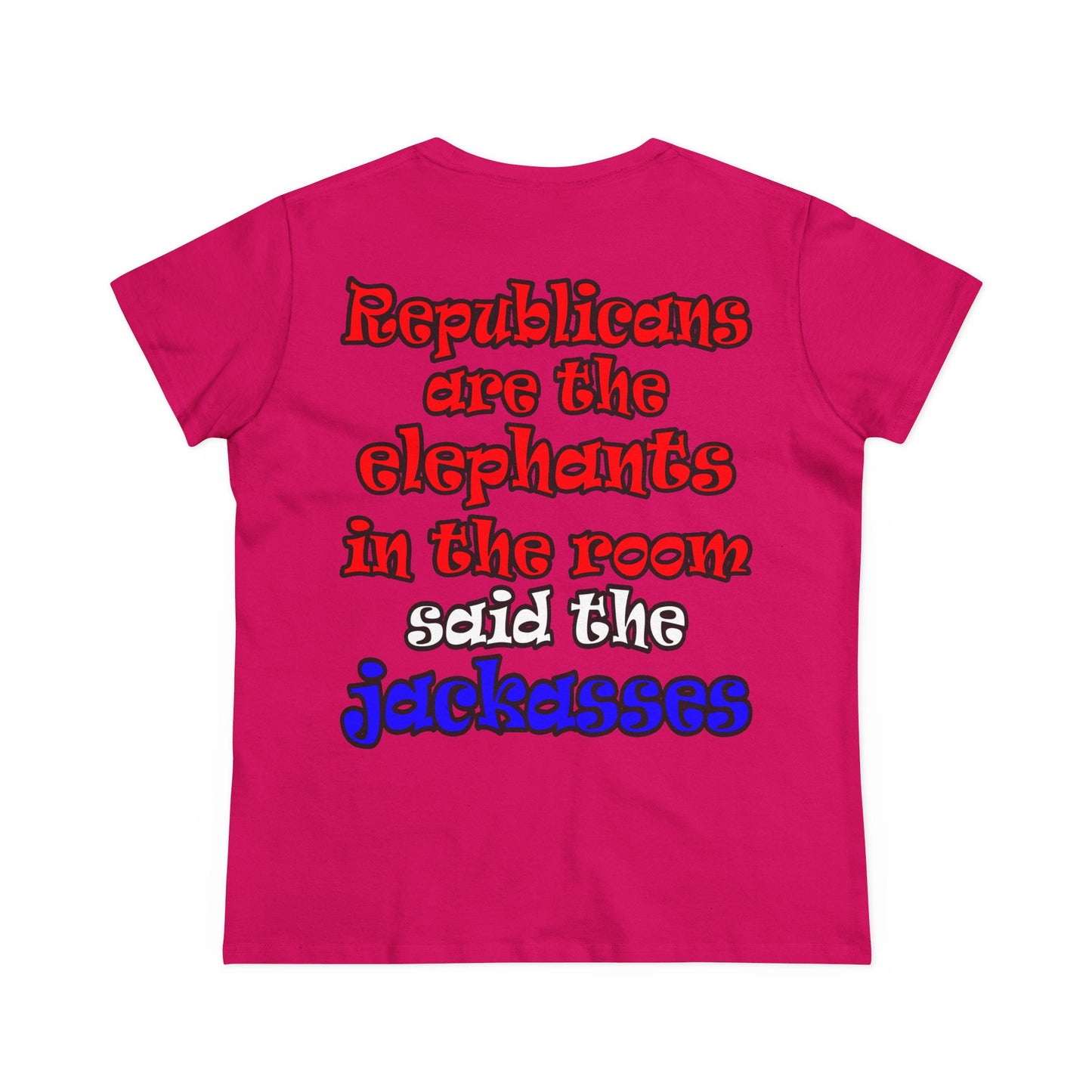 donkeys and elephants - Women's Midweight Cotton Tee