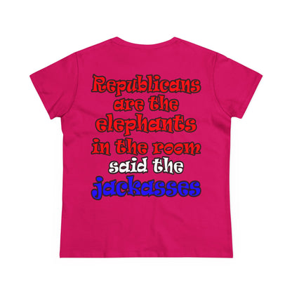 donkeys and elephants - Women's Midweight Cotton Tee