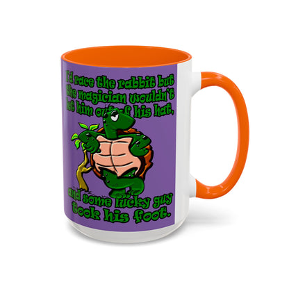 turtle race - Accent Mug (light purple)