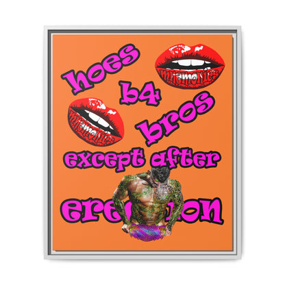 hoes b4 bros - framed canvas art (crusta)