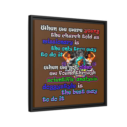 doggystyle - framed canvas art (brown)