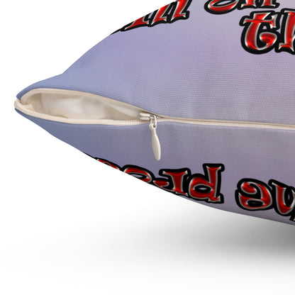 schrodinger's cat - Spun Polyester Square Pillow - (light blue-pink wave)