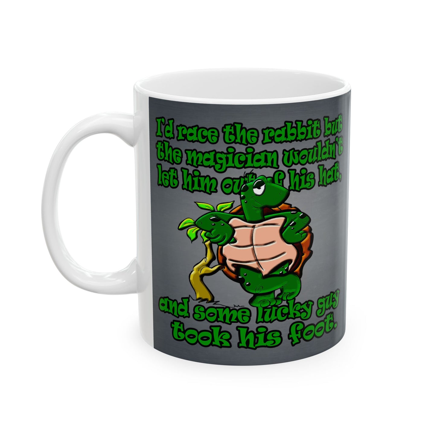 turtle race - White Mug (grey-light grey)