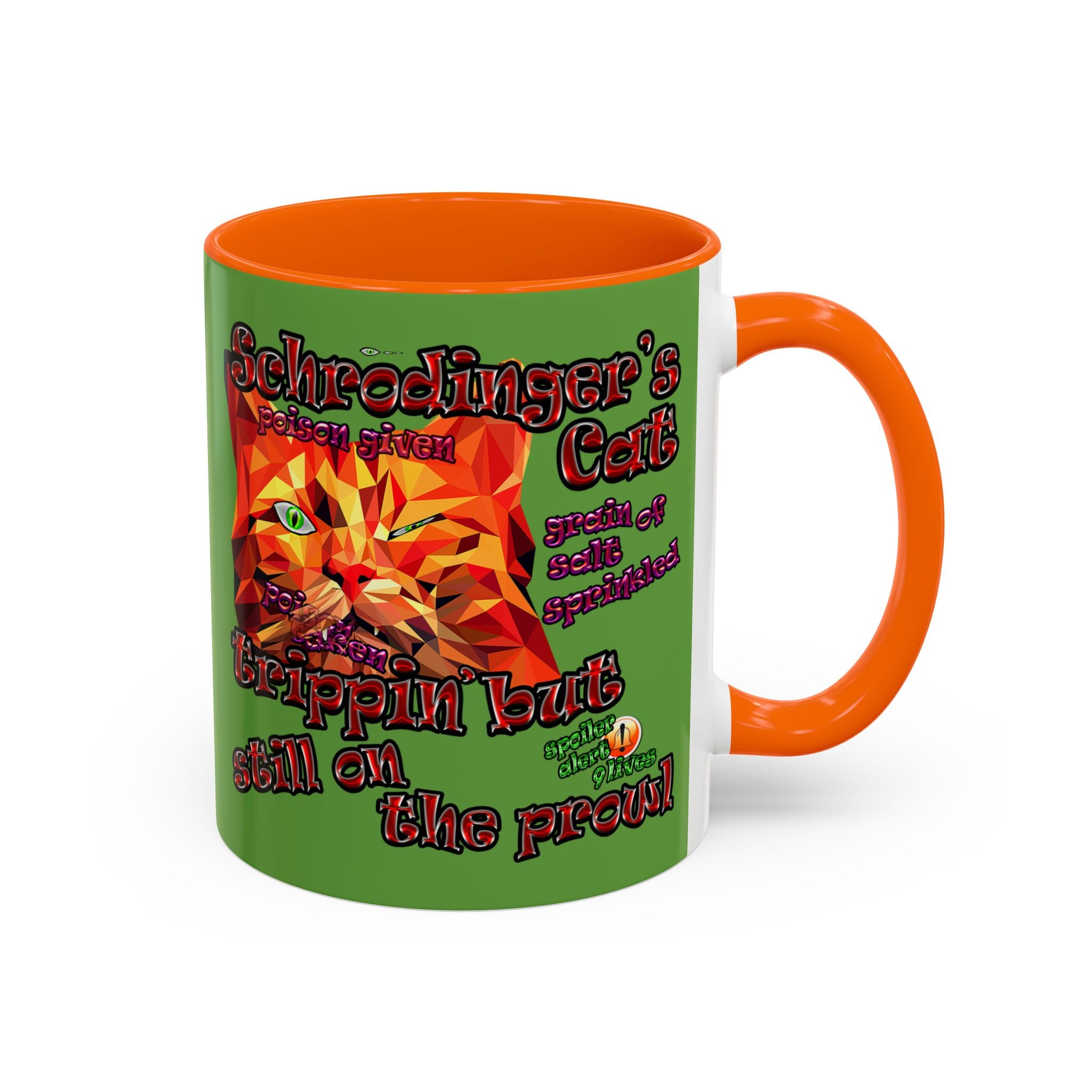 schrodinger's cat - Accent Mug (green)