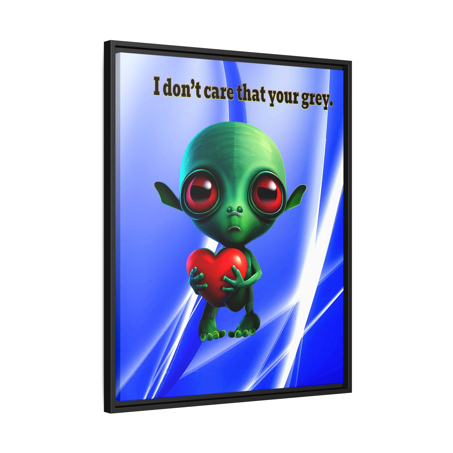 I don't care that your grey - framed canvas art (blue-white wave)