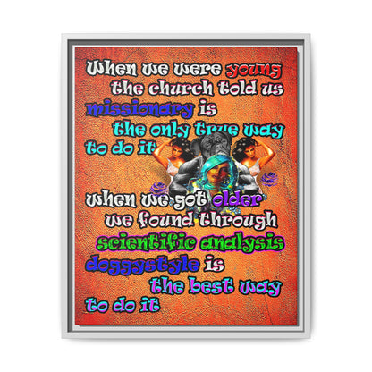 doggystyle - framed canvas art (burnt orange)
