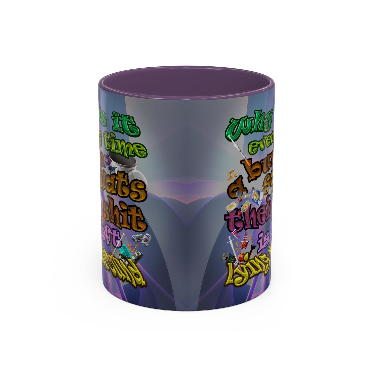 the bum's shit - Accent Mug (grey-pink wave)